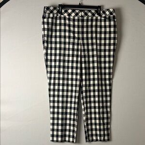 Liz Claiborne Emma Women's Plaid Mid Rise Slim Leg Ankle Pants Size 18
